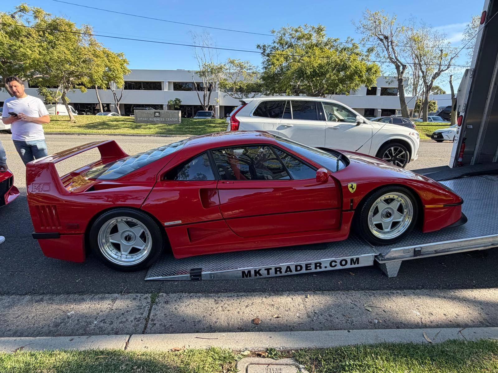 Ferrari F40 on transport ramp