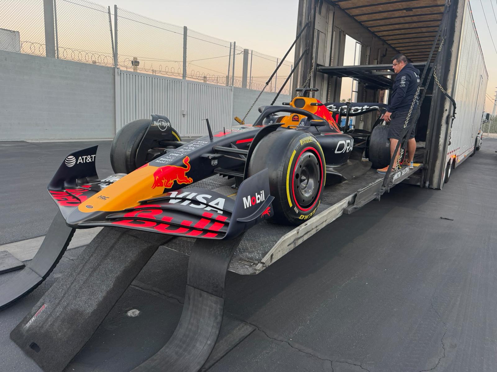 Red Bull F1 car being loaded