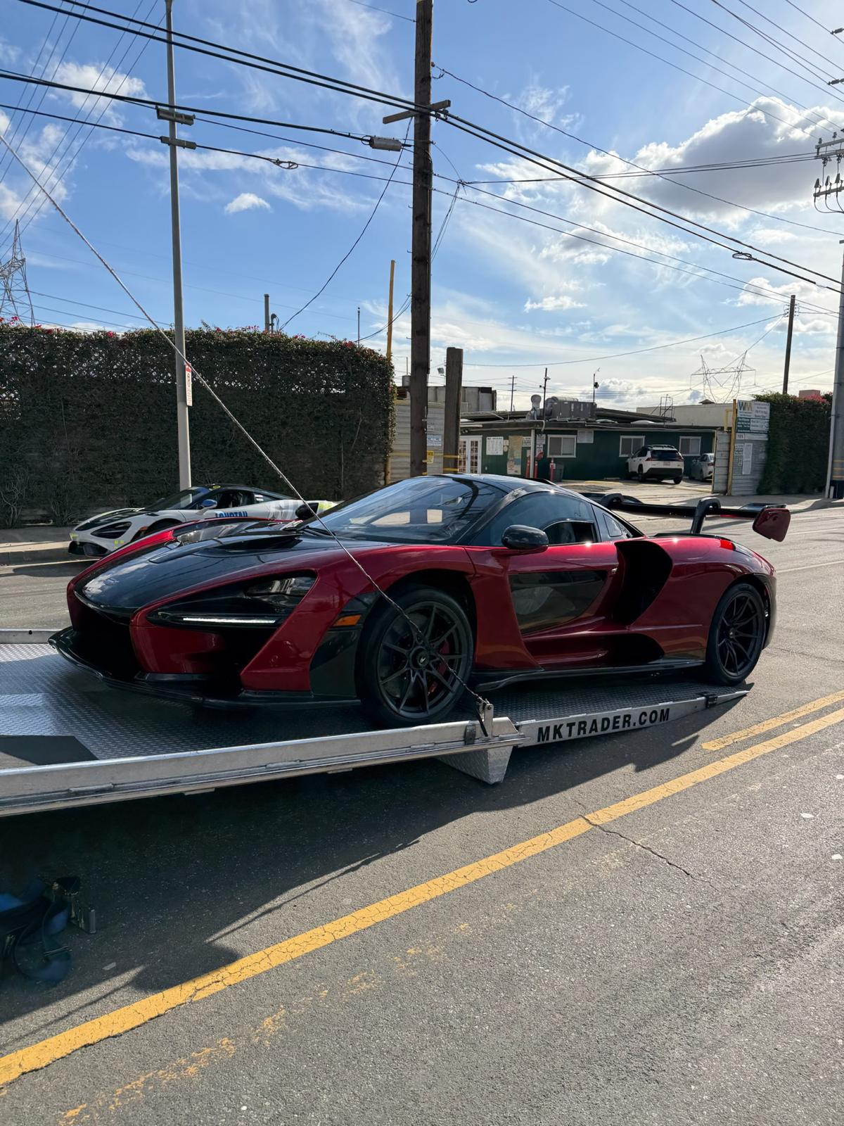 McLaren Senna on open trailer