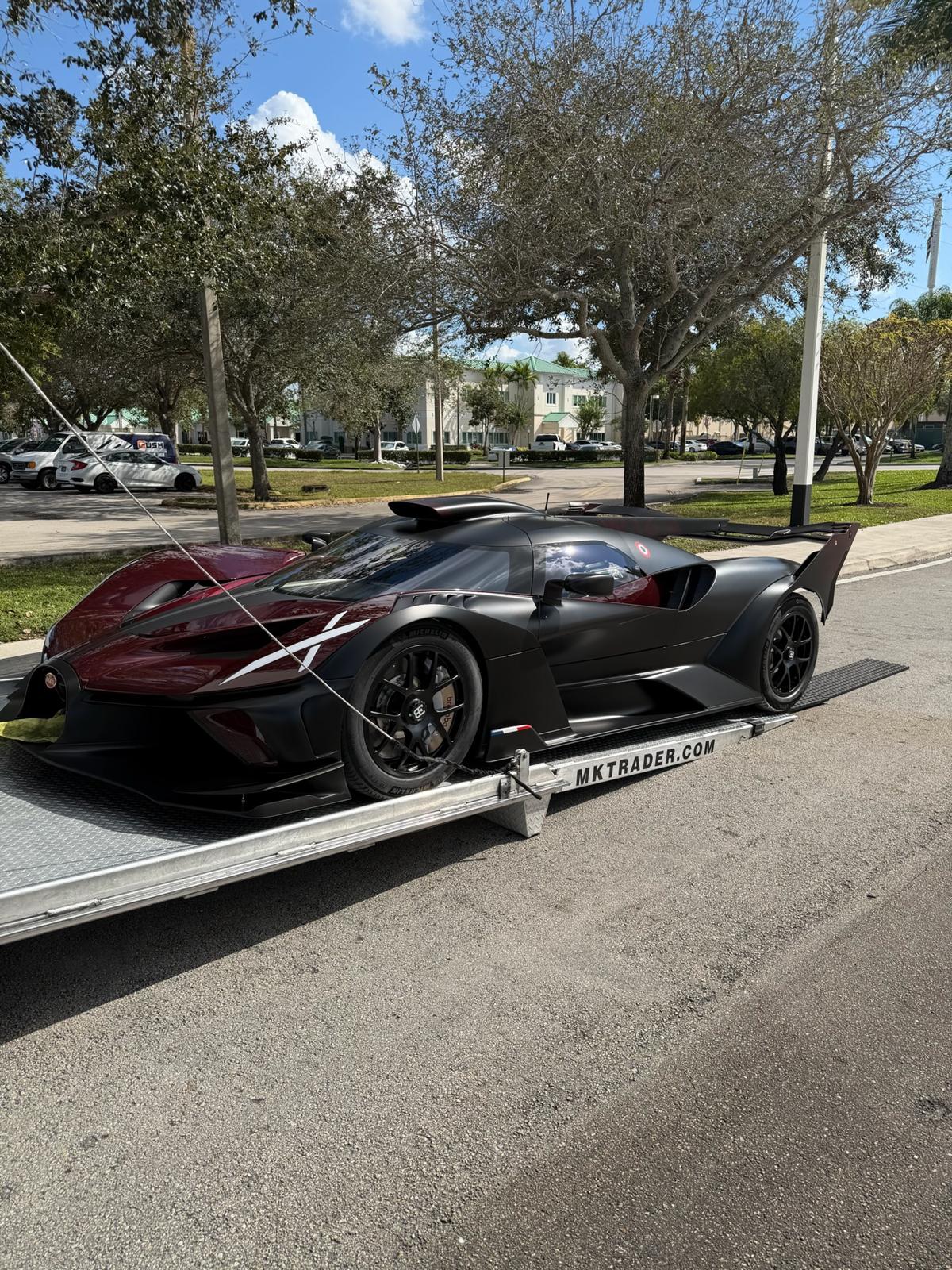 Bugatti Bolide on trailer